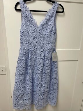 ASTR the label midi lace dress periwinkle size L NWT